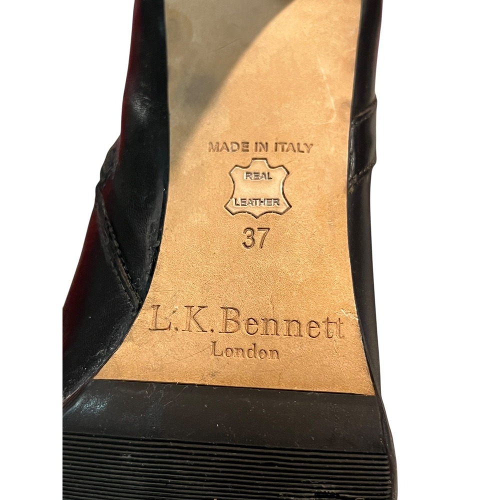 LK Bennett Dark Brown Leather Knee High Zip Up Elasticated Riding Boots EU37 - Picture 4 of 6